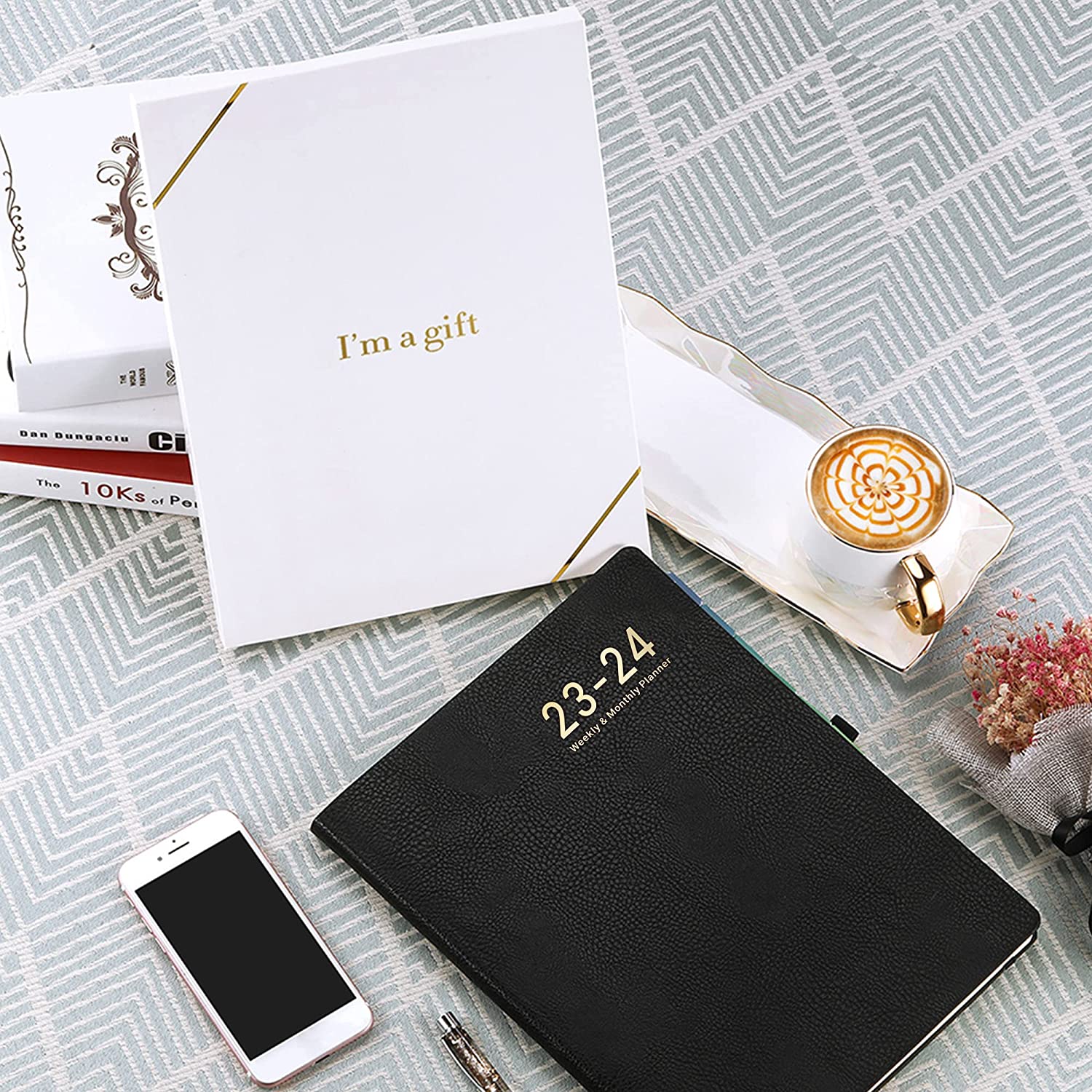Planner 2023-2024 - 2023-2024 Academic Weekly Monthly Planner, July 2023 - June 2024, 8.5" x 11", Leather Cover with Thick Paper, Back Pocket with Notes Pages - Rose Gold - Image 9